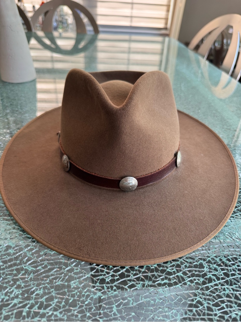 Stetson Brown Felt Western Hat with Concho Band